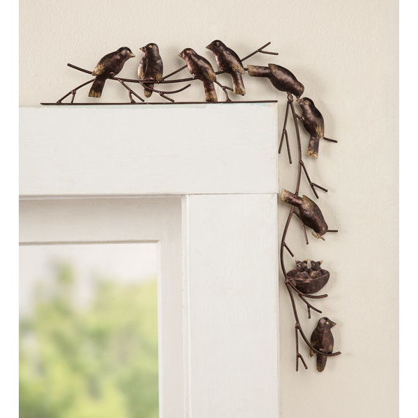 Wind & Weather Metal Birds Door Crawler Wall Décor